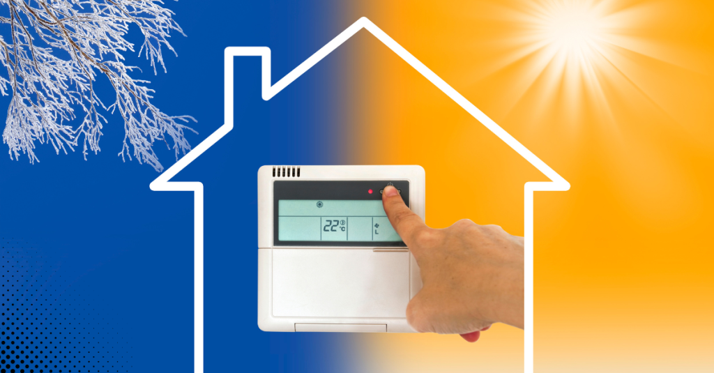 Thermostat showing energy-efficient home temperature control