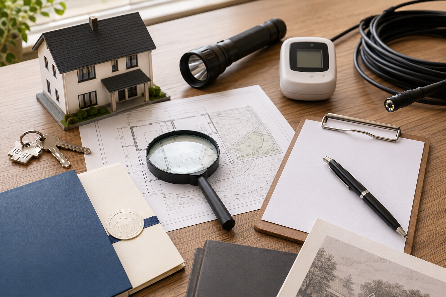 Home buyer reviewing a home-buying due diligence checklist